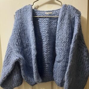 Blue alpaca Maiami bomber.